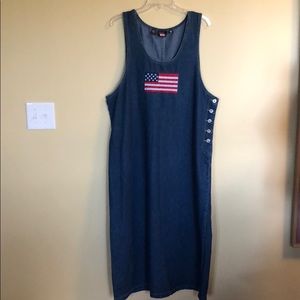 Lindsey Michelle American Flag  Denim Dress Sz. 1X